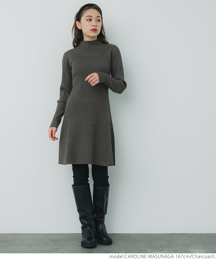 Ribbed knit mini dress