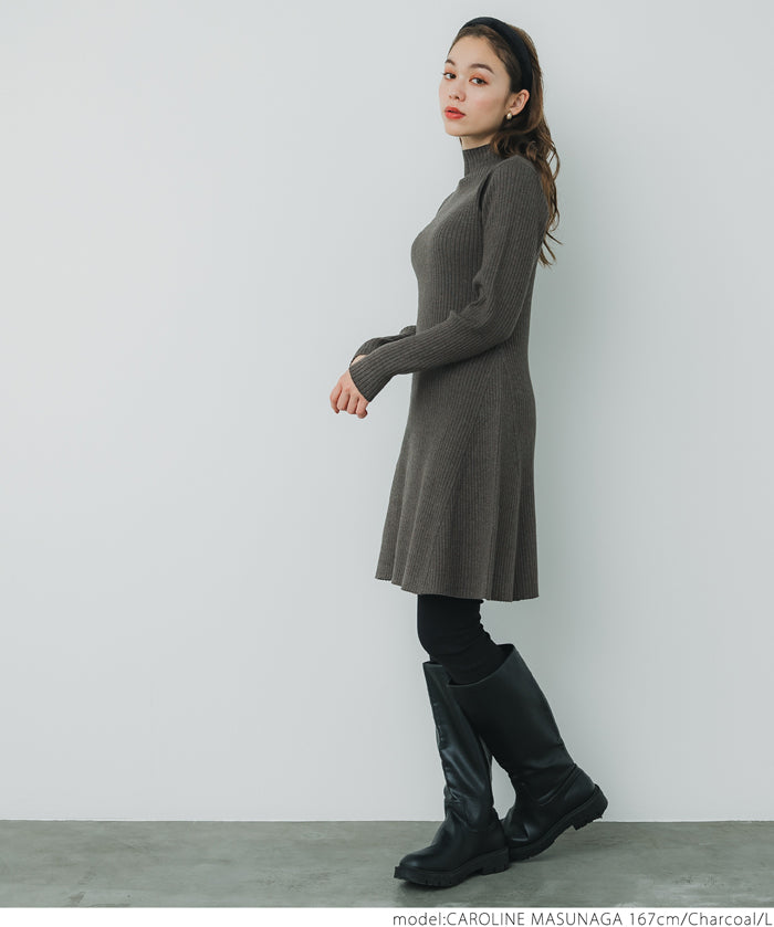 Ribbed knit mini dress