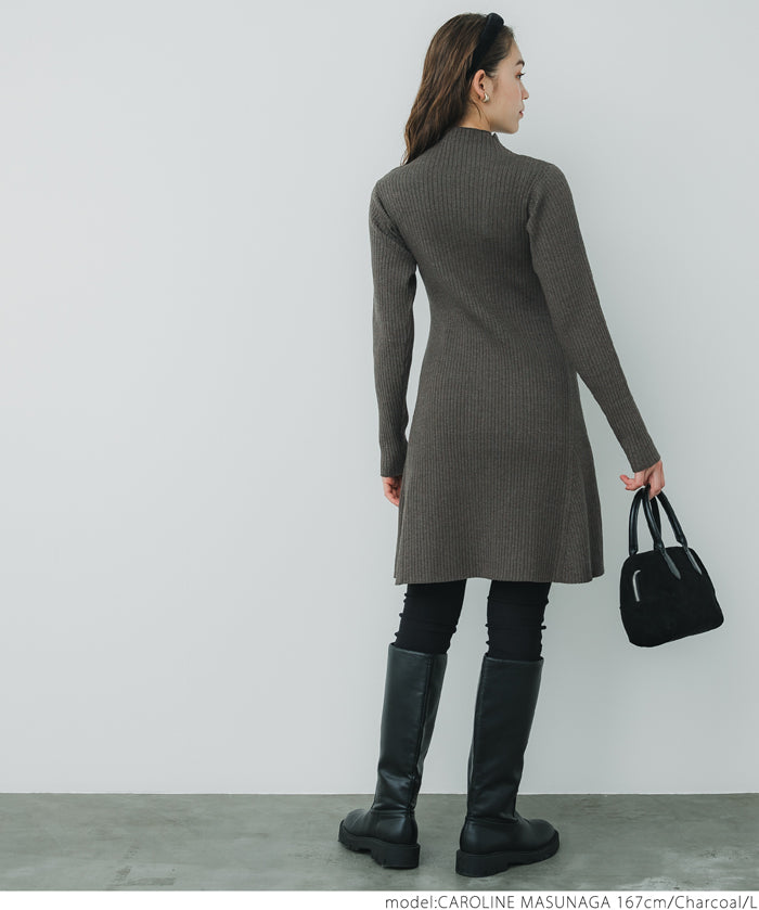 Ribbed knit mini dress