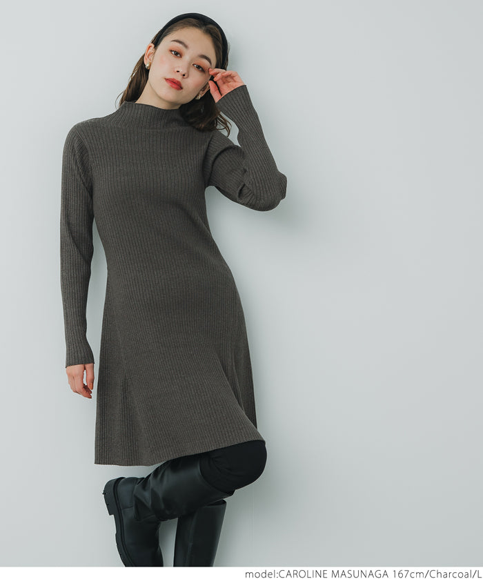 Ribbed knit mini dress