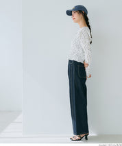 Thin pleated long sleeve round neck willow top