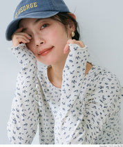 Thin pleated long sleeve round neck willow top