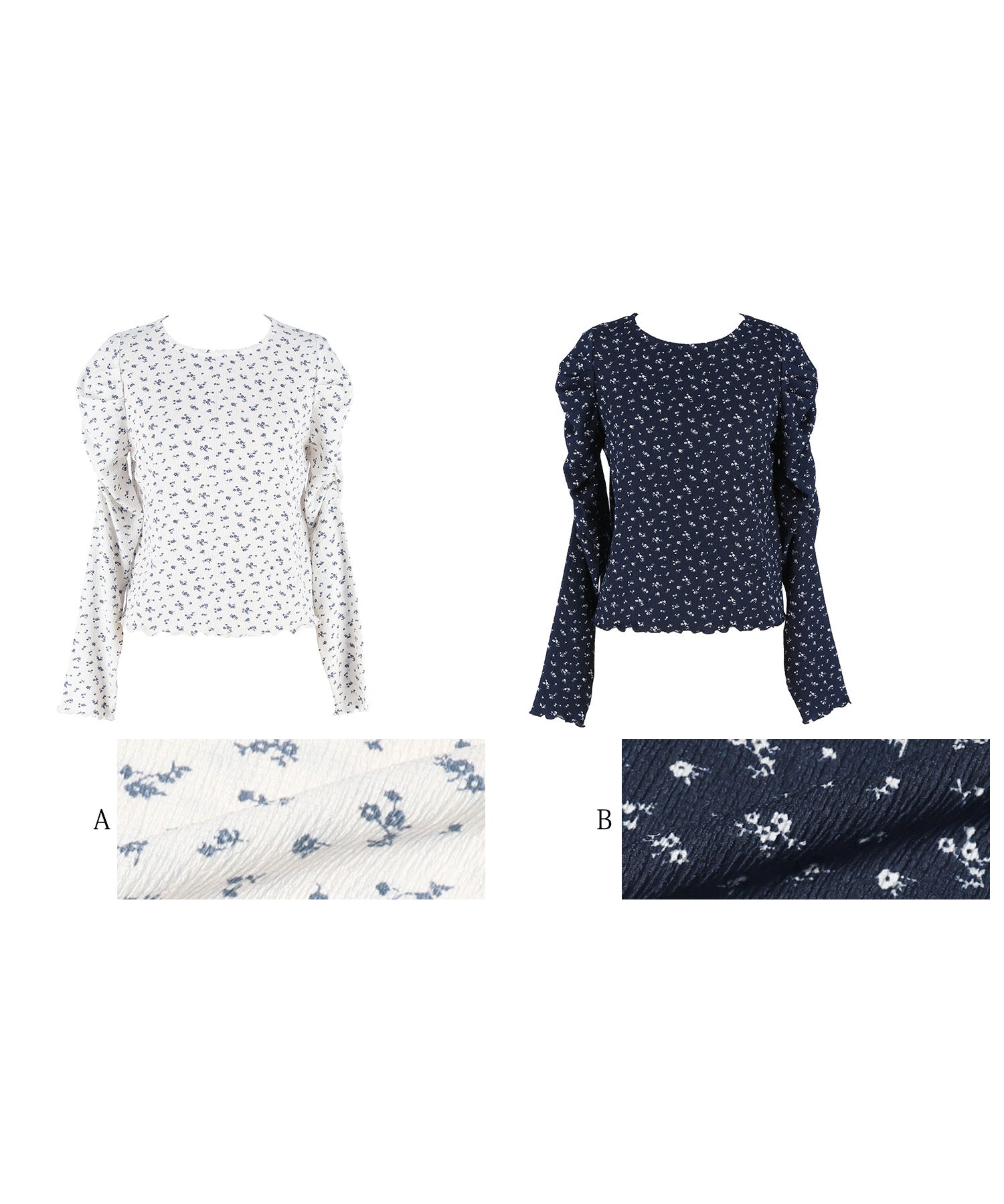 Thin pleated long sleeve round neck willow top