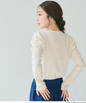 Thin pleated long sleeve round neck willow top