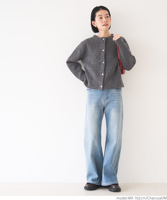 Double-face knit cardigan