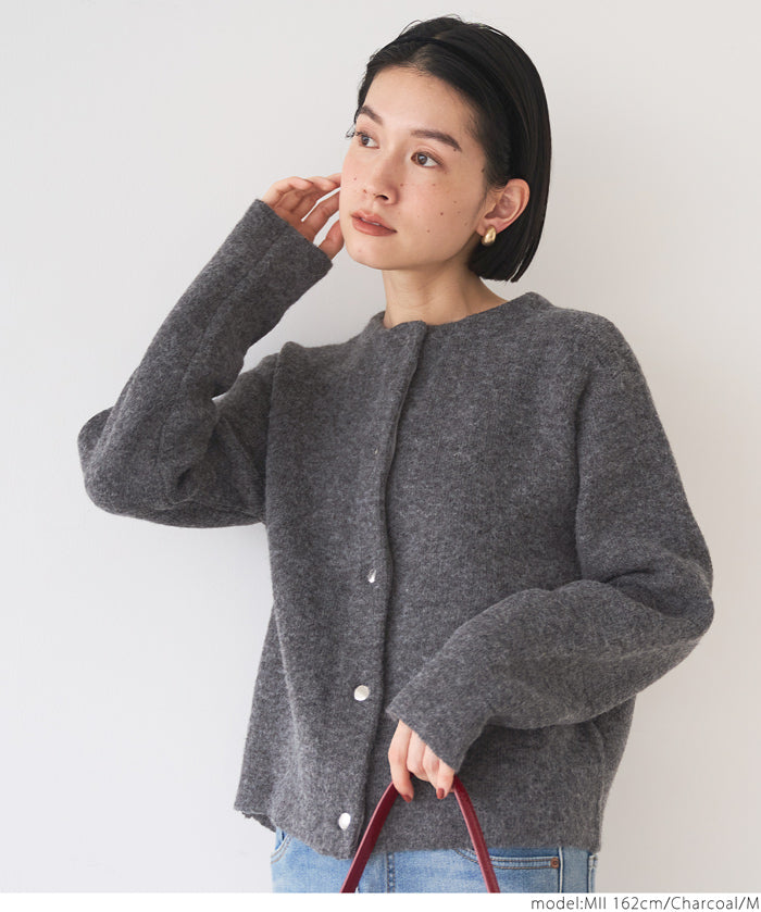 Double-face knit cardigan