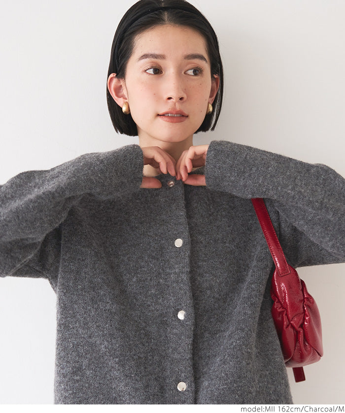 Double-face knit cardigan