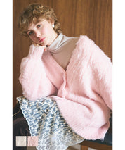 Mohair-style knit cardigan