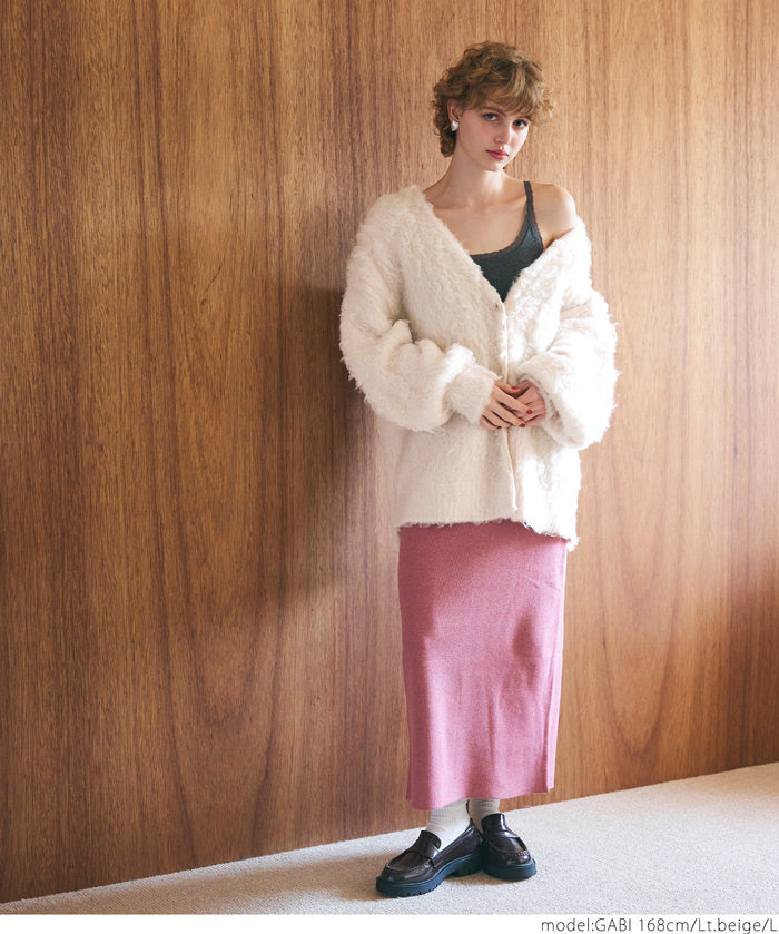 Mohair-style knit cardigan