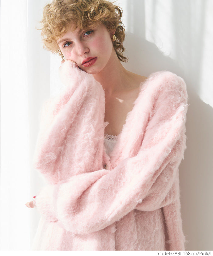 Mohair-style knit cardigan