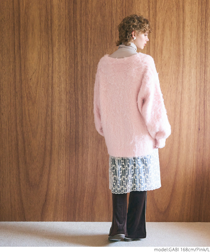 Mohair-style knit cardigan