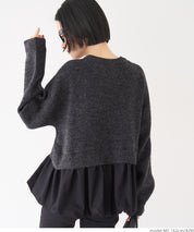 Balloon hem docking knit top