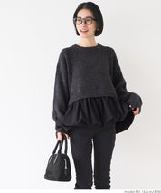 Balloon hem docking knit top