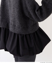 Balloon hem docking knit top