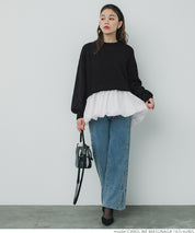 Balloon hem docking knit top