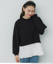 Balloon hem docking knit top