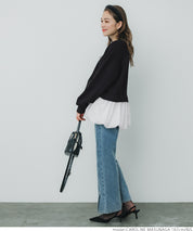 Balloon hem docking knit top