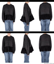 Balloon hem docking knit top