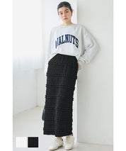 Puffy jacquard I-line skirt
