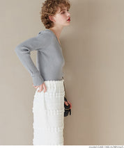 Puffy jacquard I-line skirt
