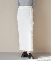 Puffy jacquard I-line skirt