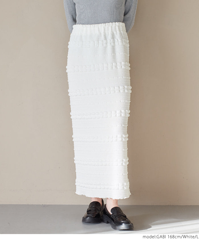 Puffy jacquard I-line skirt