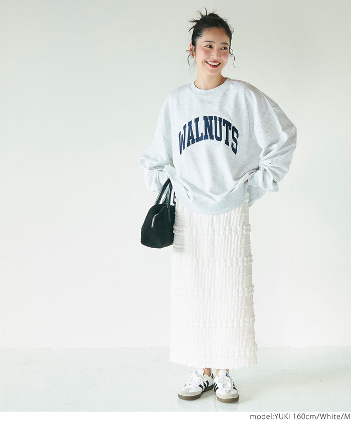 Puffy jacquard I-line skirt