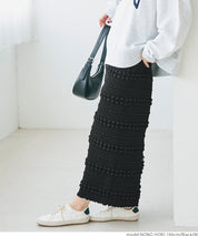 Puffy jacquard I-line skirt