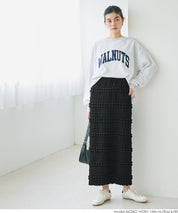 Puffy jacquard I-line skirt