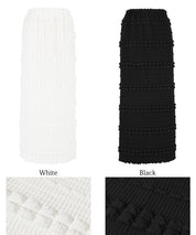 Puffy jacquard I-line skirt