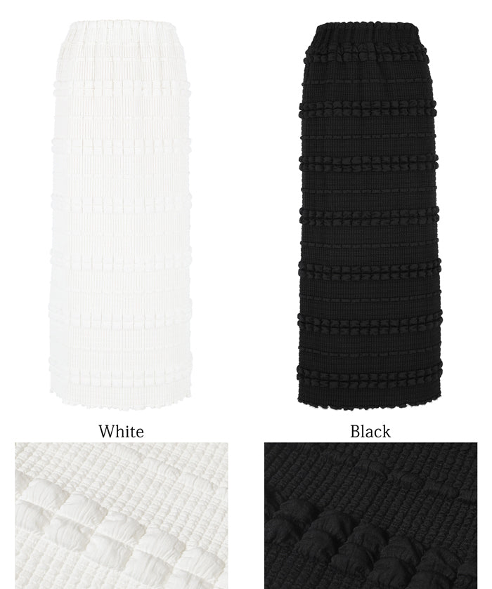 Puffy jacquard I-line skirt