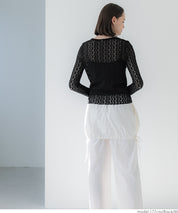 Japanese style lace see-through inner top