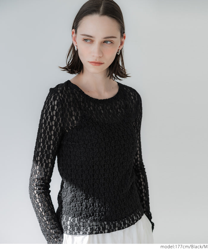 Japanese style lace see-through inner top