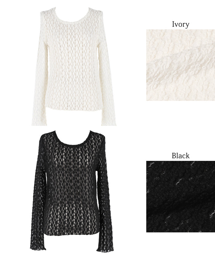 Japanese style lace see-through inner top