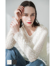 Japanese style lace see-through inner top