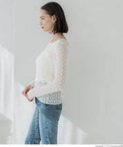 Japanese style lace see-through inner top