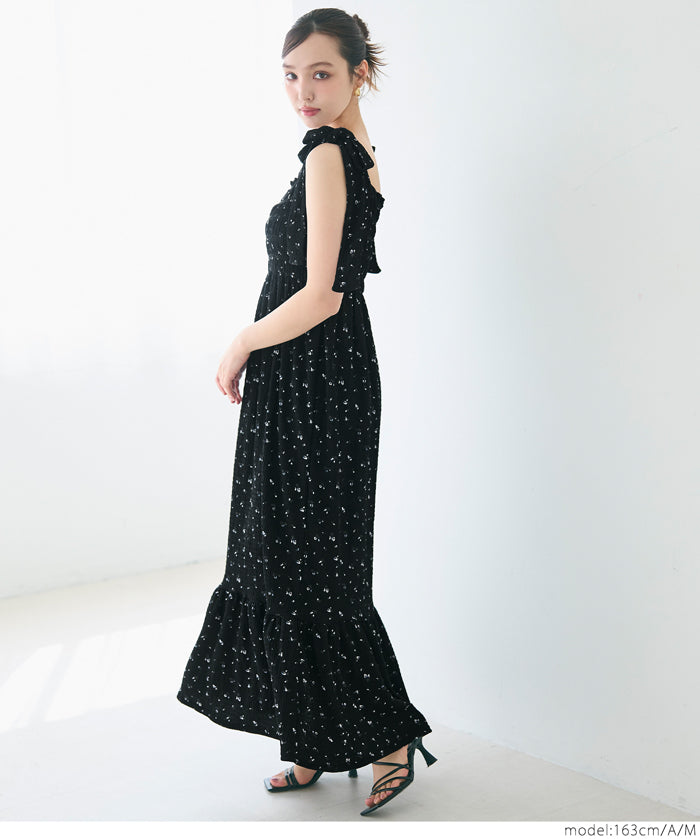 Willow Texture Japanese Slim Bow Dress