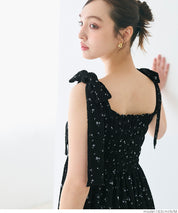 Willow Texture Japanese Slim Bow Dress