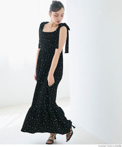 Willow Texture Japanese Slim Bow Dress