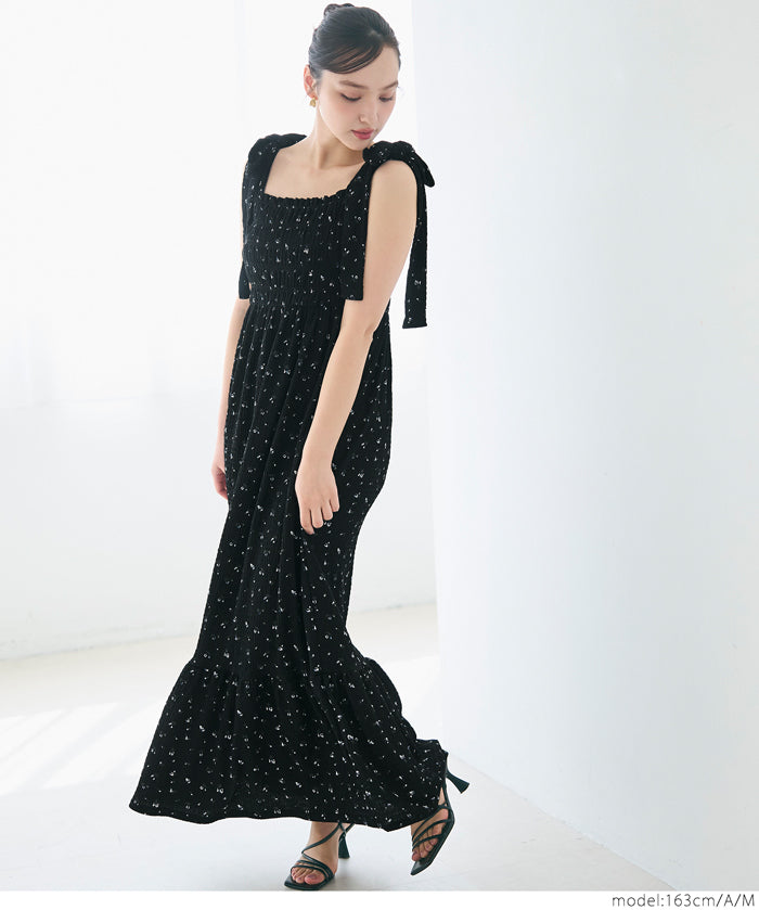 Willow Texture Japanese Slim Bow Dress