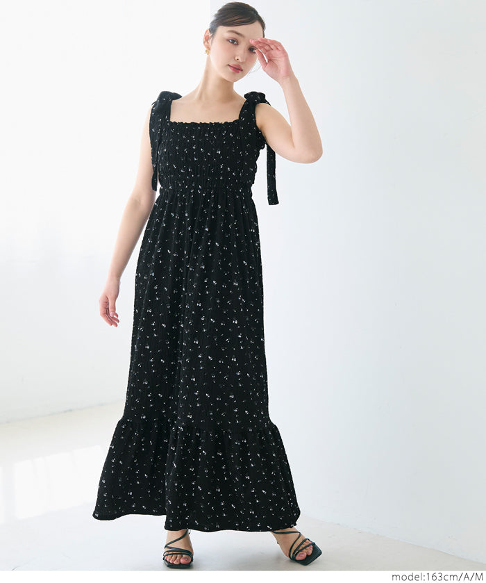 Willow Texture Japanese Slim Bow Dress