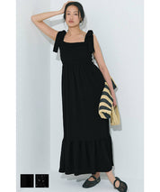 Willow Texture Japanese Slim Bow Dress