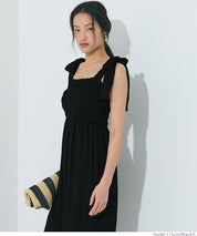 Willow Texture Japanese Slim Bow Dress
