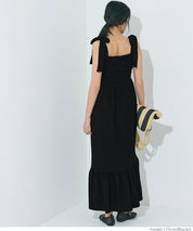 Willow Texture Japanese Slim Bow Dress