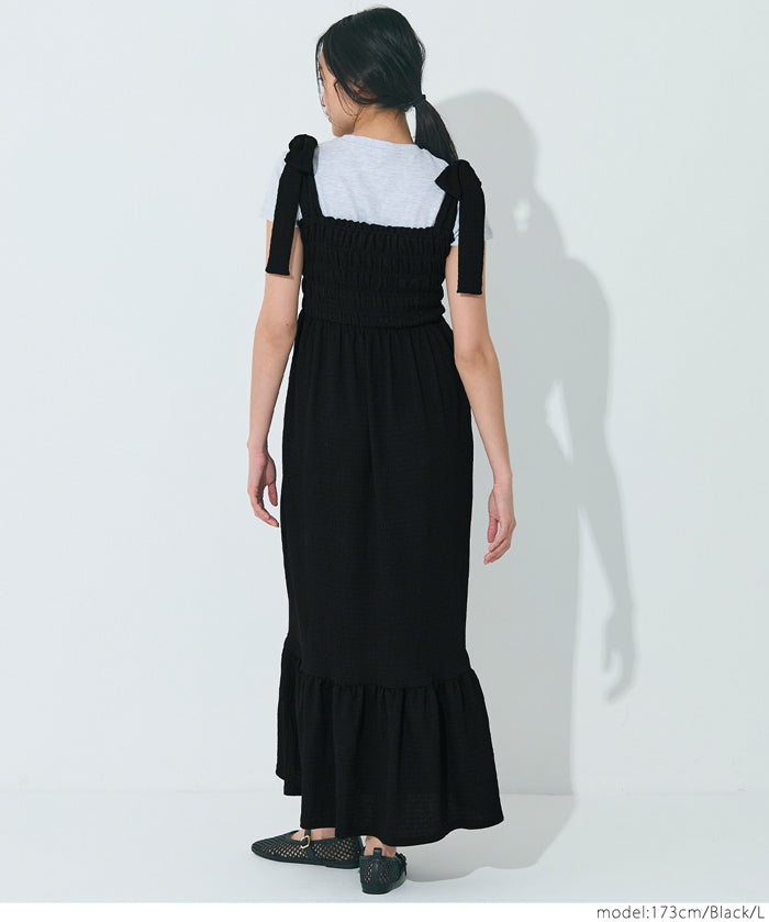 Willow Texture Japanese Slim Bow Dress