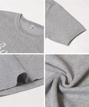 Elegant embroidered LOGO round neck short-sleeved sweater