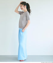 Elegant embroidered LOGO round neck short-sleeved sweater