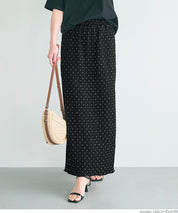 Elastic Willow Textured Straight Maxi Skirt