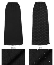 Elastic Willow Textured Straight Maxi Skirt