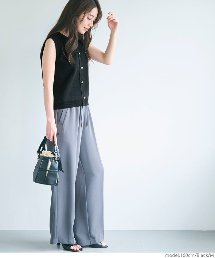 Chanel style gold button sleeveless knitted vest